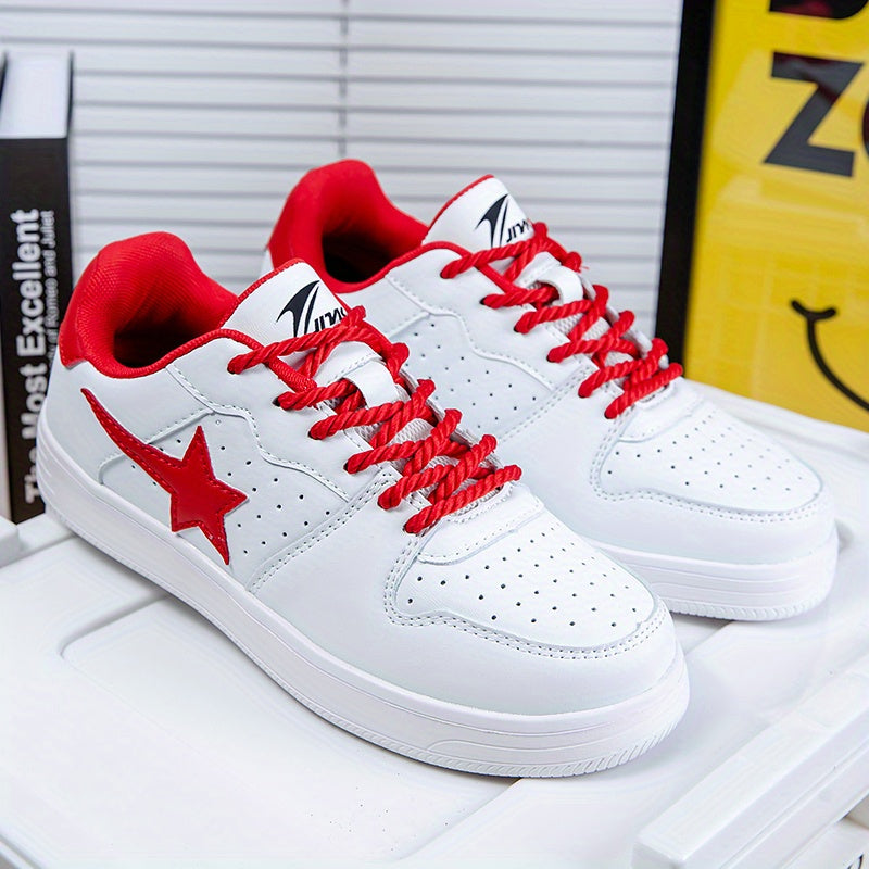 Men's Star Print Rope Lace-up Skate Shoes Casual Outdoor Sneakers