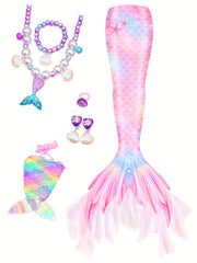 Girls Mermaid Tail Set with Accessories for Party