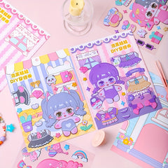 Foam Puff Doll DIY Dressing Show Stickers - DIY Decoration Stickers