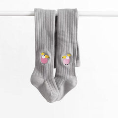 Girls Parrot Embroidery Pantyhose Soft Tights Leggings Pants Stockings