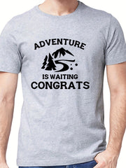 Adventure Is Waiting Mountain Graphic T shirt Men's Tee
