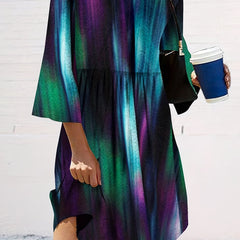 Casual Dress Women's Plus Print Half Sleeve Round Neck Tee Dress