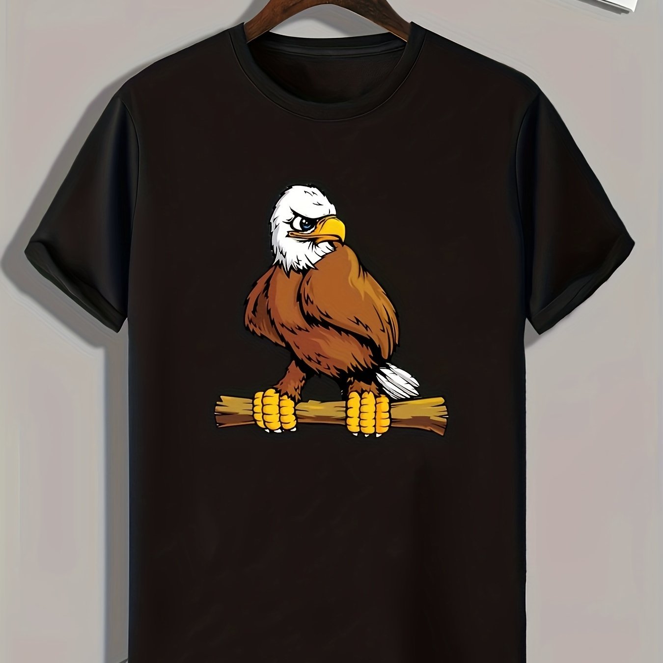 Eagle Pattern Print Men's Sports T-shirt for Fitness Activities
