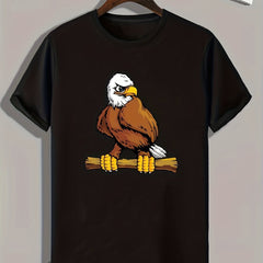 Eagle Pattern Print Men's Sports T-shirt for Fitness Activities