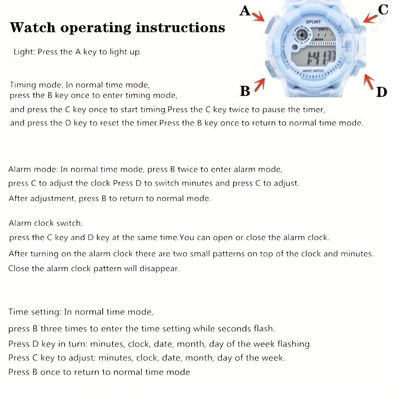 Sports Electronic Watch for Junior Middle School Students