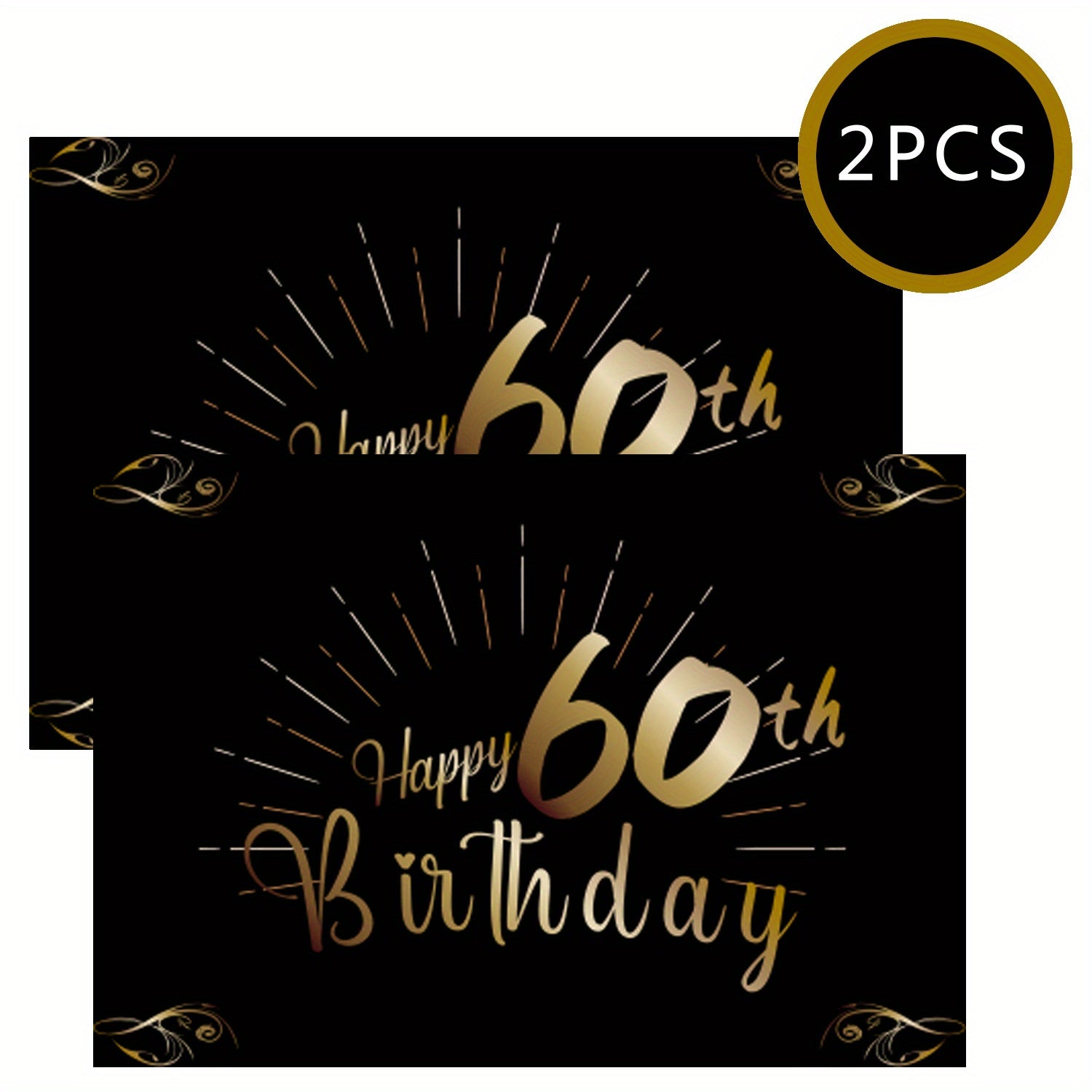 2pcs 60th Birthday Bottle Labels For Champagne & Wine Bottles