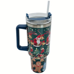 Christmas Printed Vacuum Flask 40oz Insulated Water Bottle Leakproof Tumbler