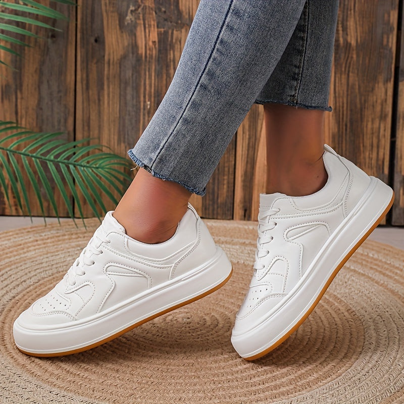 Women's Lace Up Low Casual Sneakers Minimalist Flat Shoes