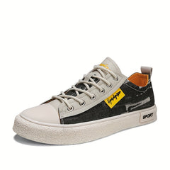 Men's Distressed Denim Skate Shoes Lace up Sneakers