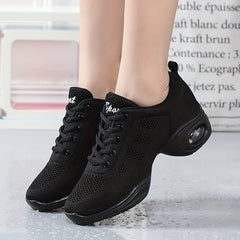 Women's Arch Support Jazz Dance Shoes Lace Up Non-slip Sporty Footwear