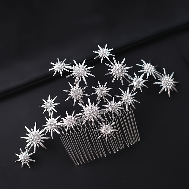 Snowflake Bridal Hair Comb Rhinestone Hair Jewelry