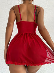 Women's Butterfly Babydoll Dress Sexy Semi Sheer Strappy Slip Chemise