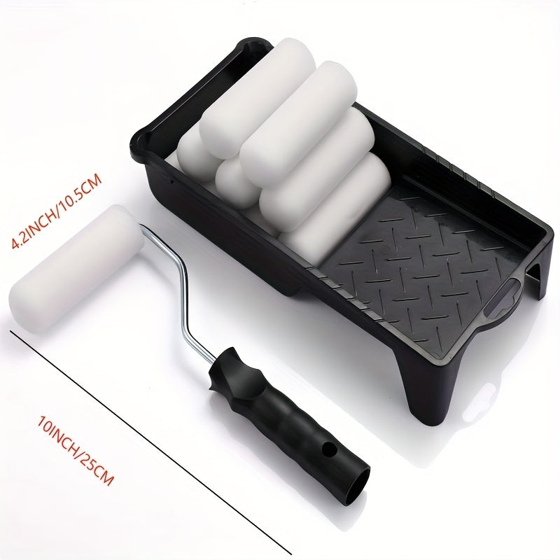 12pcs Foam Paint Tray Set with Roller Frame & Refills Mini Kits