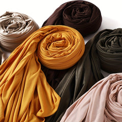 Solid Long Hijab Casual Scarf Large Shawl Windproof Headwrap Turban