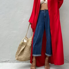 Loose Fit V Neck Cover Up Shirt for Women