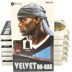 Velvet Durag For Waves Long Tie Waves Cap Men Durag Soft Smooth Breathable