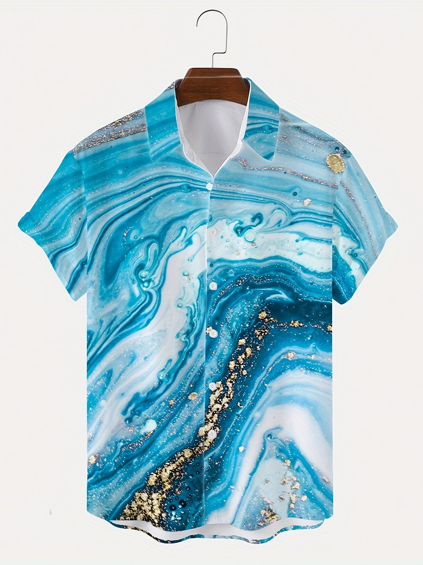 Abstract Print Men's Casual Short Sleeve Shirt