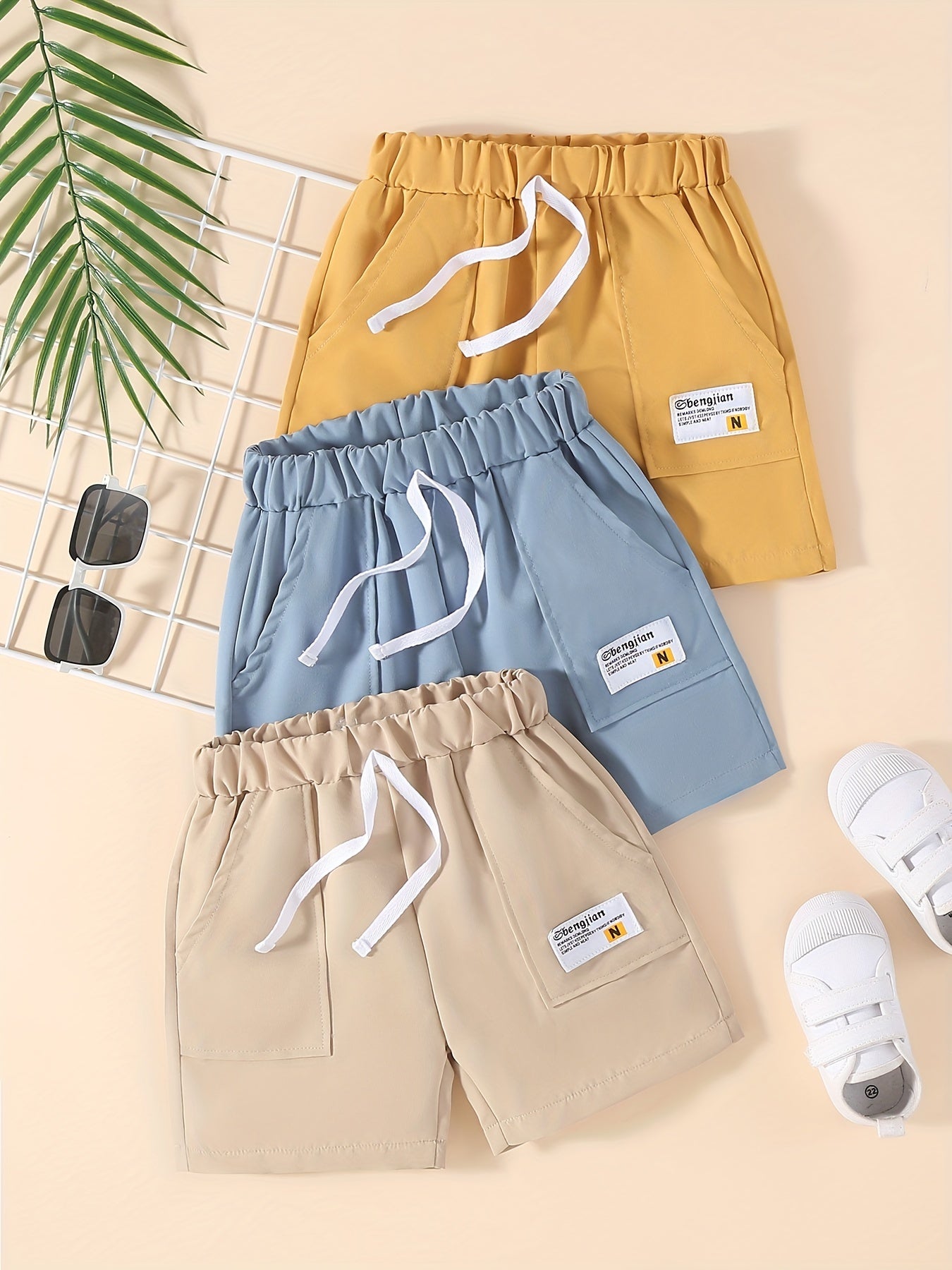 3pcs Toddler Boys Quick Drying Shorts for Summer
