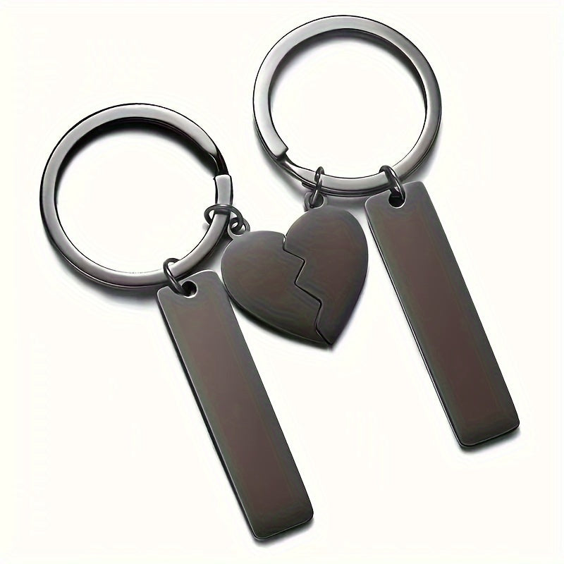 Stainless Steel Keychain Love Puzzle Keyring Family Gift