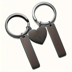 Stainless Steel Keychain Love Puzzle Keyring Family Gift