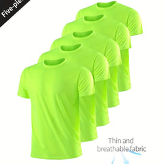 5-Pack Xinso Prince Men's Quick Dry T-Shirts, Compression Fit