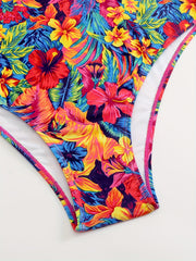 Floral Print One Piece Bikini Plus Size Boho Swimsuit