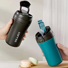 400ml Stainless Steel Water Bottle Portable Leakproof Flip Top Cup