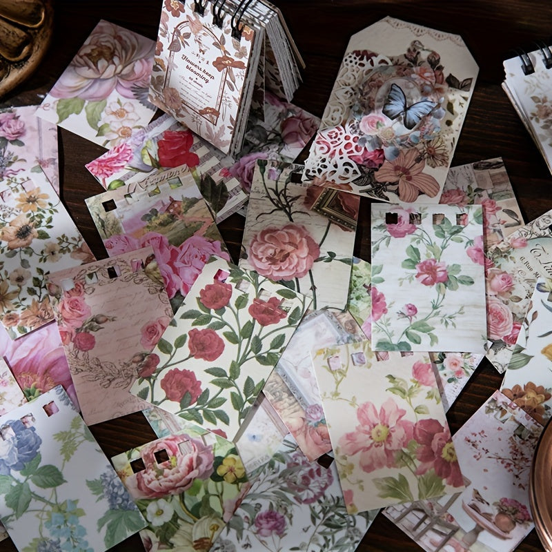 50pcs Retro Plants and Flowers Scrapbook Stickers Mobile Decoration Stickers