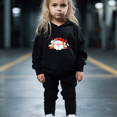 Girls 2pc Santa Claus Hooded Sweatshirt & Sweatpants Set