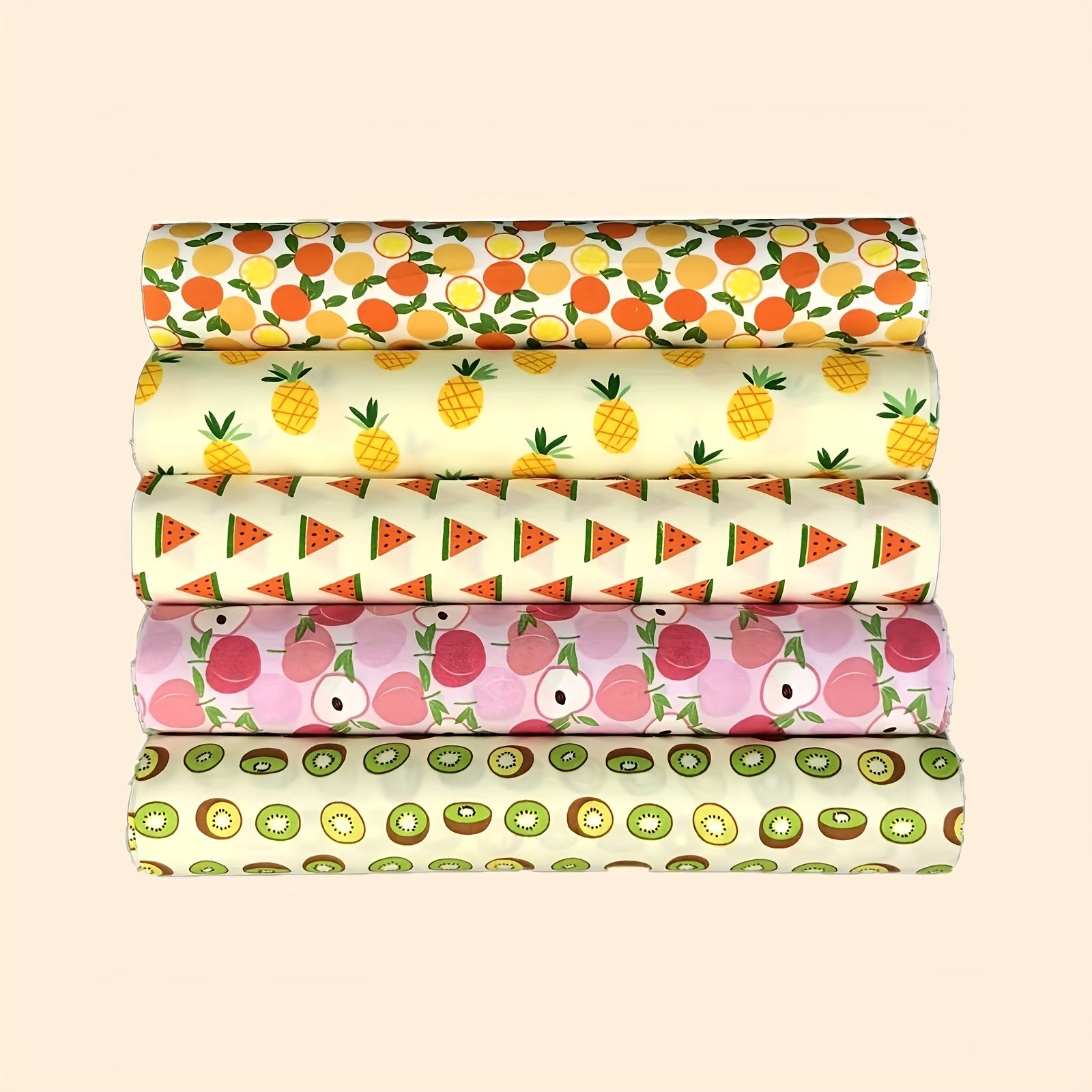 5pcs Fruit Pattern Printed Square Fabric Patchwork Quilted DIY Sewing Crafts