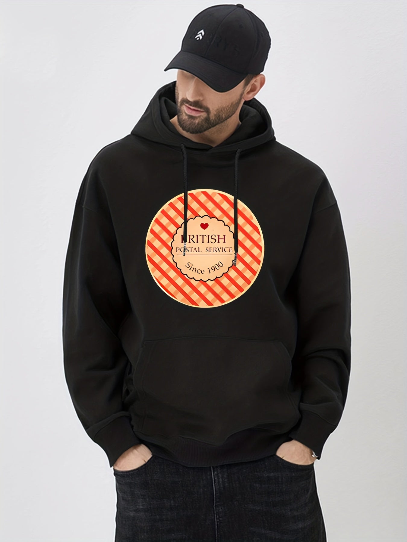 British Postal Service Print Hoodie for Men