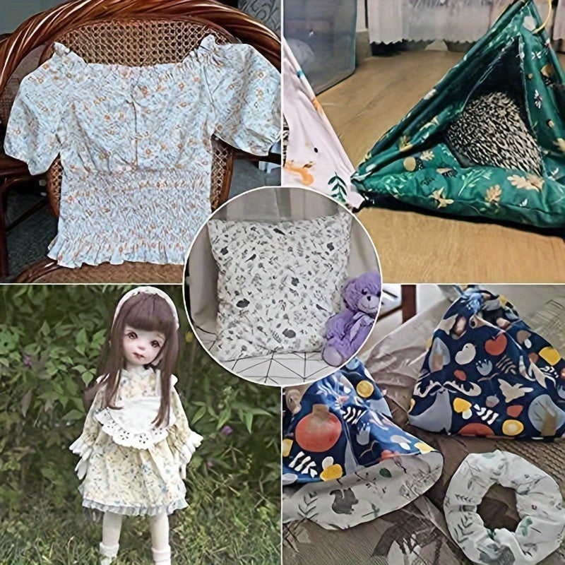 6pcs Japanese Style Cotton Craft Fabric Bundle for DIY Patchwork Sew