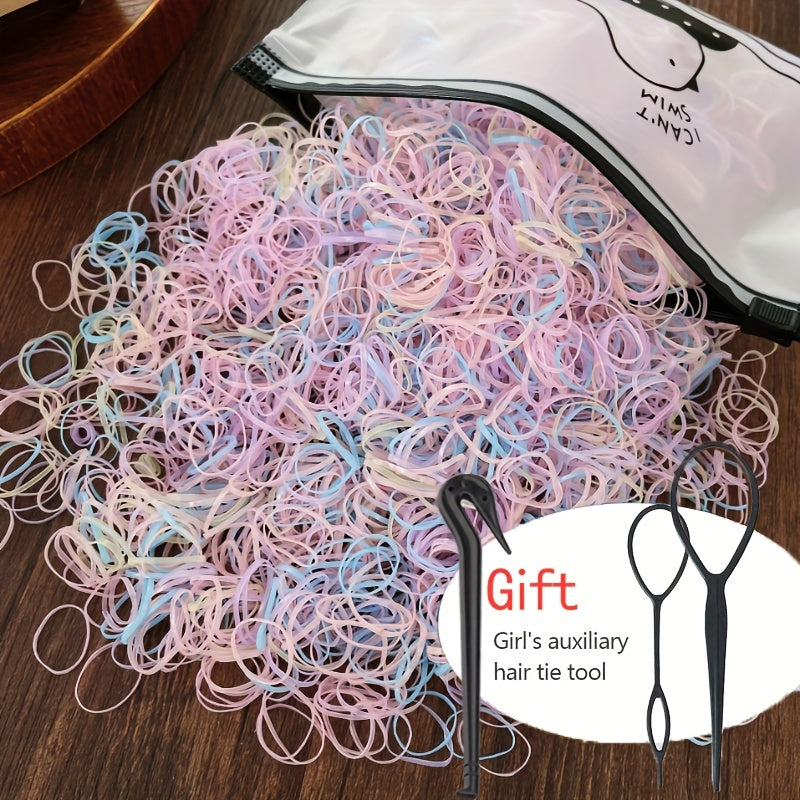 1000pcs Candy Girl's Hair Braider Rubber Band Remover