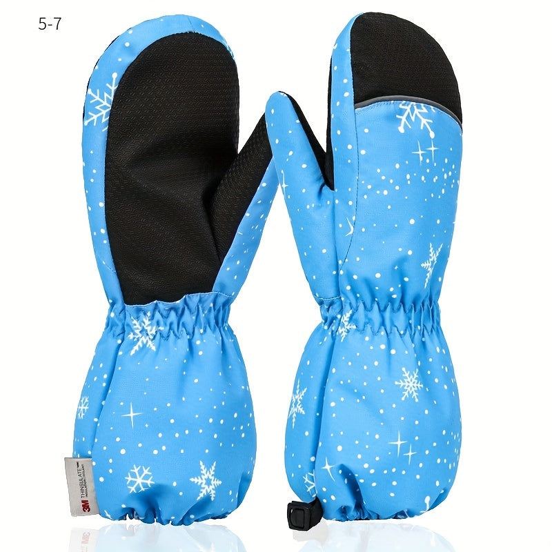 Kids Ski Gloves Waterproof Warm Winter Snow Skiing Ice skating