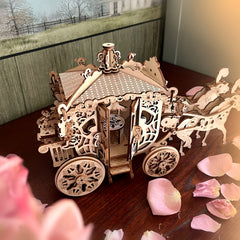 3D Wooden Puzzle Pumpkin Car Assembly Model DIY Gift