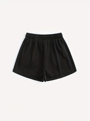 Letter Print Drawstring Shorts for Women