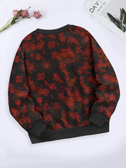 Girls Geometric Pattern Crew Neck Sweatshirt Spring Fall