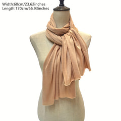 Solid Scarf Hijab Cotton And Linen Shawl Casual Windproof Head Wrap Turban