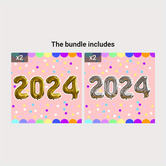2022 New Year Balloons Golden Silvery Rose Golden Balloons Party Decorations