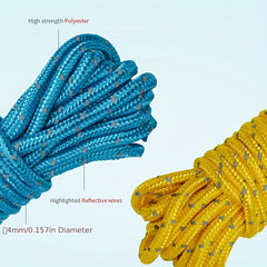 Reflective 4mm Camping Tent Rope with Wind Rope Buckle 4m