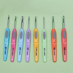 8pcs Colorful Crochet Set Non-slip Sweater Needle Set for Beginners