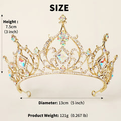 Baroque Wedding Crown Rhinestone Bridal Crowns And Tiaras Crystal Bride Crown
