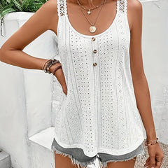 Sexy Sleeveless Eyelet Tank Top for Women