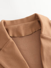 Casual Lapel Long Coat Solid Pocket Long Sleeve Loose Long Outerwear