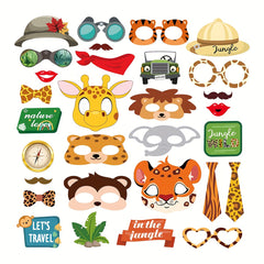 30pcs Jungle Theme Party Photo Props