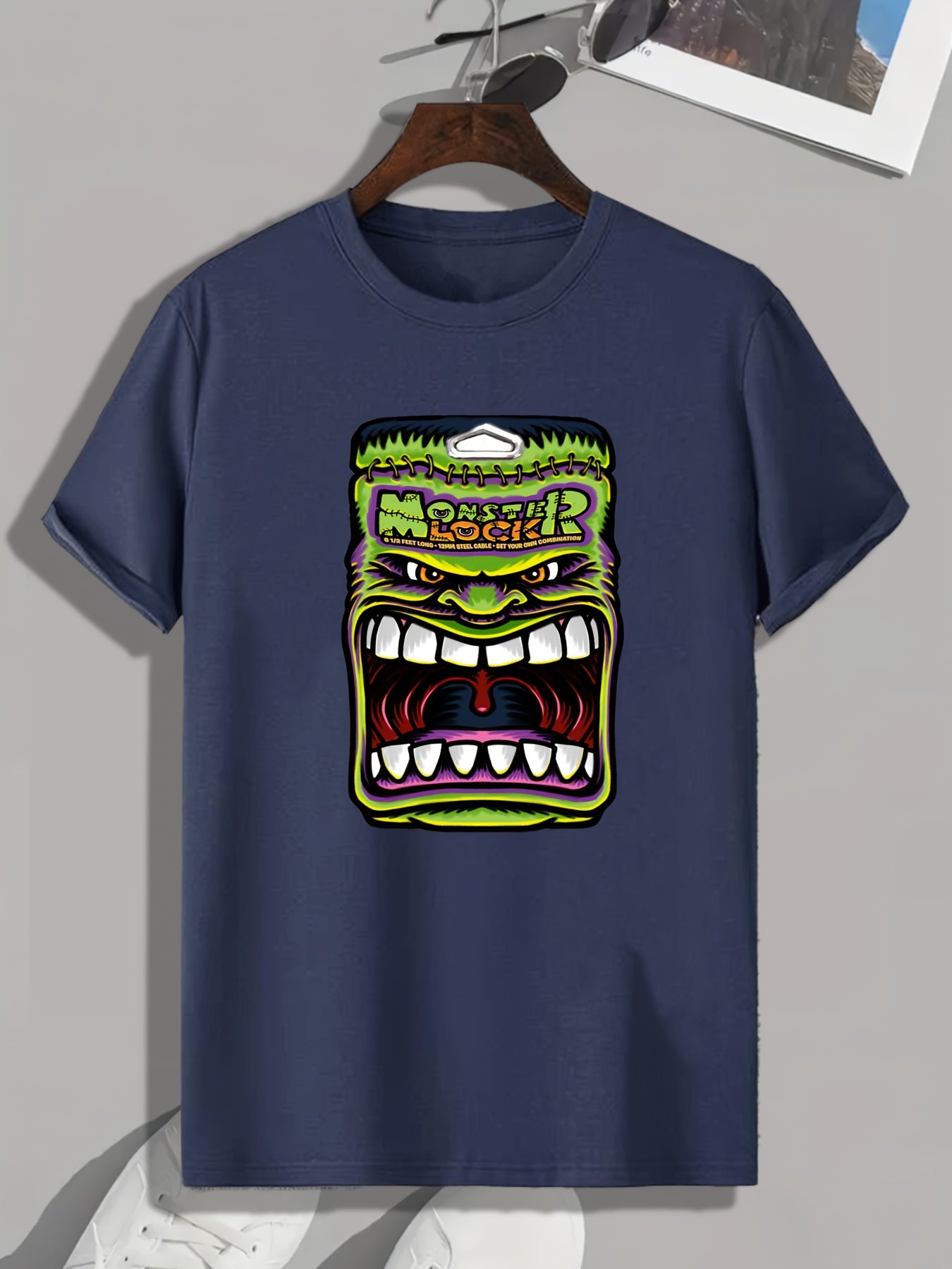 Monster Print Men's Graphic T shirt for Summer