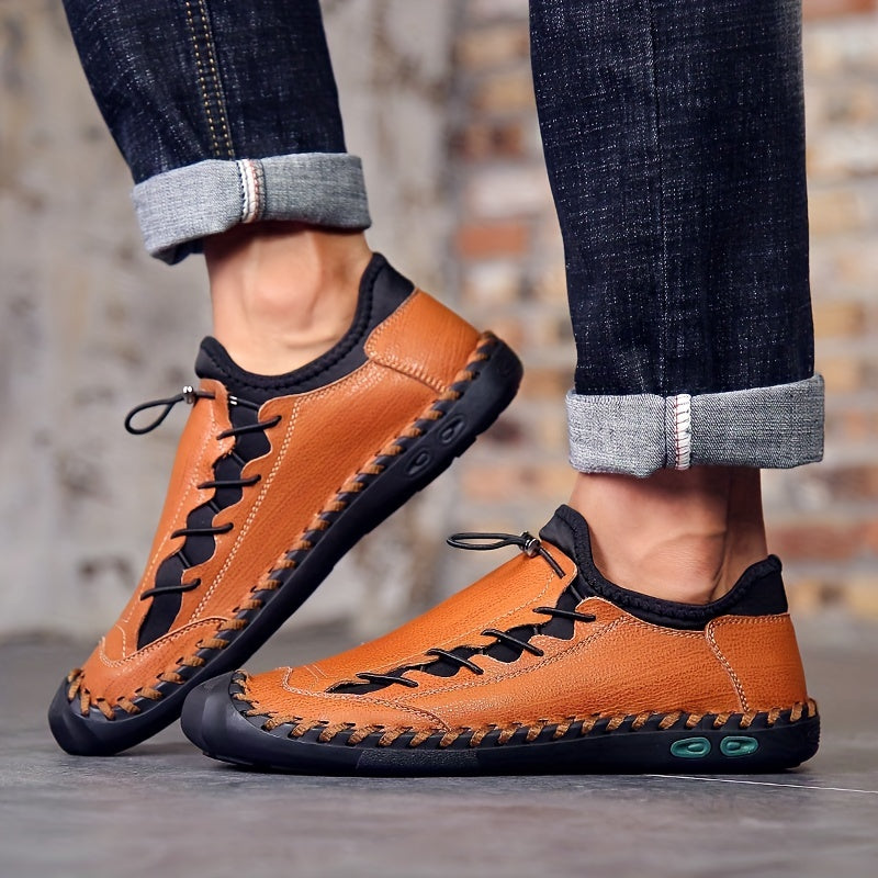 Men's Stitch Detail Loafer Shoes Non slip Slip On Shoes Men's Shoes