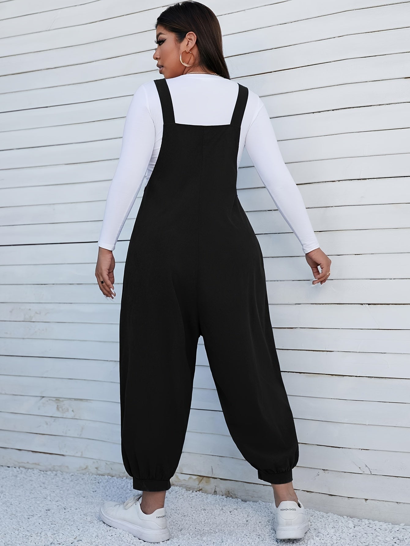Corduroy Buckle Tapered Leg Jumpsuit
