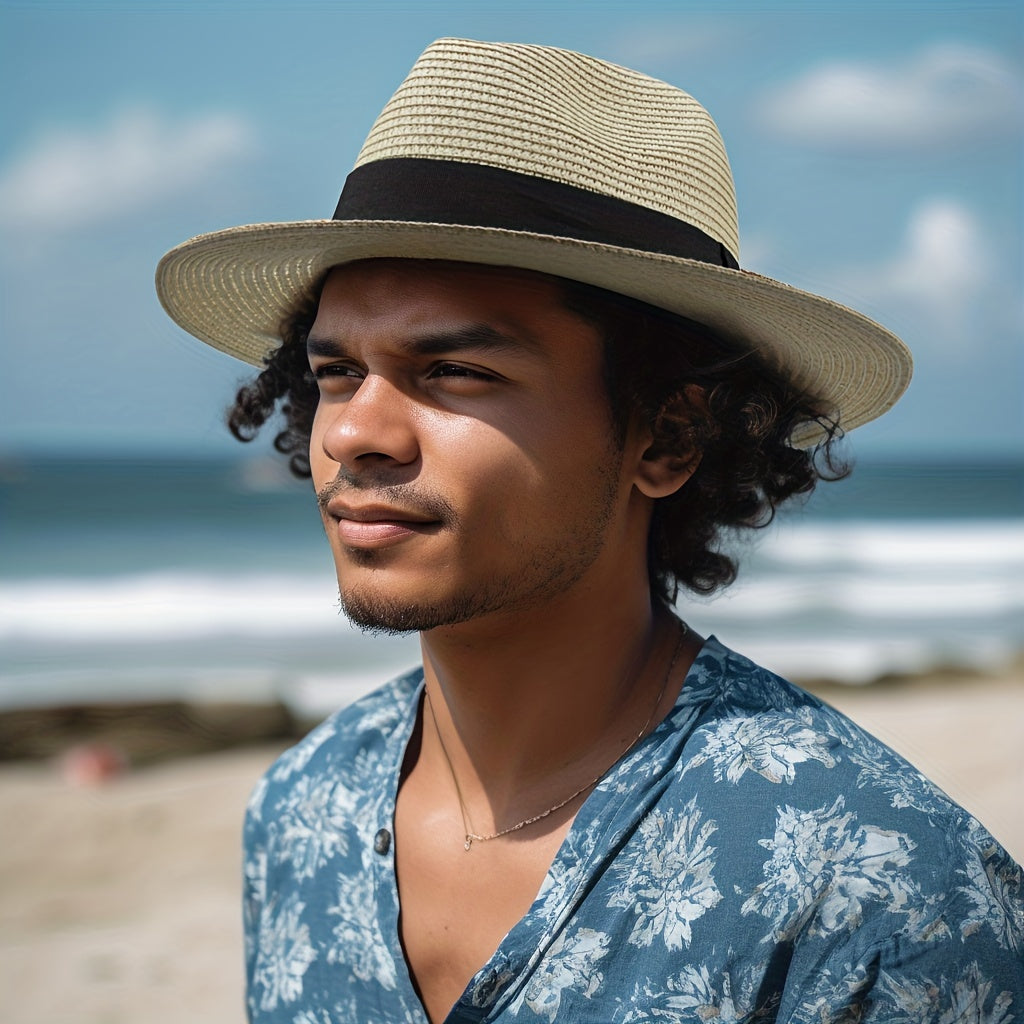 Men's Wide Brim Sun Visor Hat with UV Protection