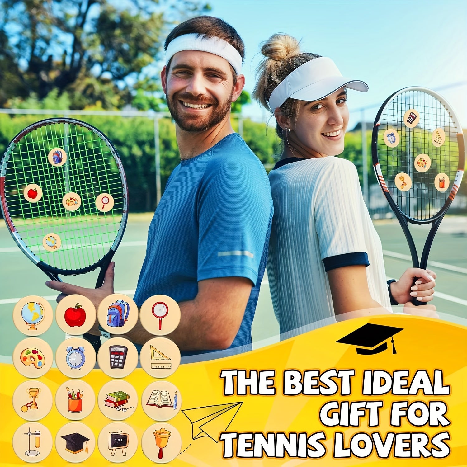 16pcs Funny Cartoon Silicone Tennis Dampener Set
